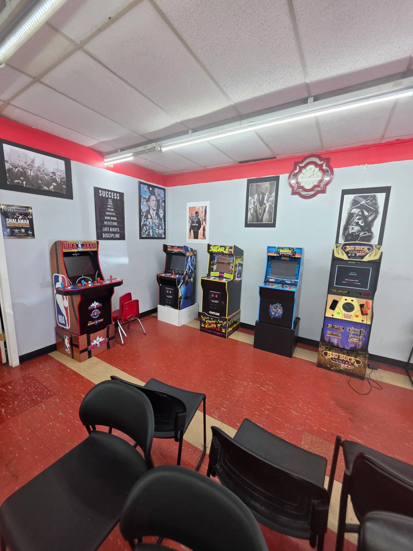 Arcade corner inside Big Tyme Barbers